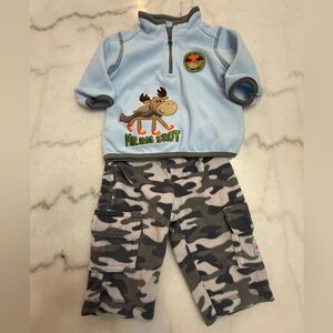 Child of Mine Blue Fleece Jacket with Gray Camouflage Pants